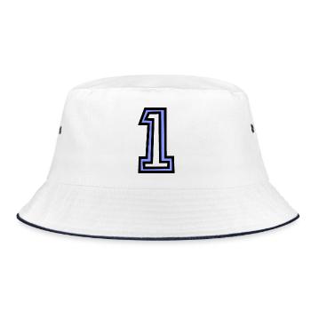 1. 1 JAHR. 1. JAHRESTAG. 1 JAHR GEBURTSTAG - Bucket Hat - Weiß/Navy - Vorne