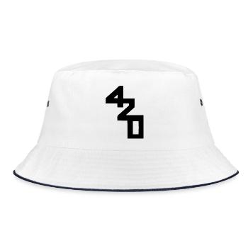 420 Klassenzeichen - Bucket Hat - Weiß/Navy - Vorne