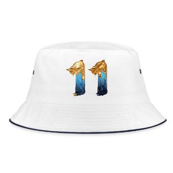 NR. 11 NUMMER 11 COOL 11. GEBURTSTAG - Bucket Hat - Weiß/Navy - Vorne