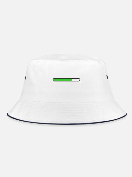 Ladeleiste Schwarz Grün - Bucket Hat - Weiß/Navy - Vorne