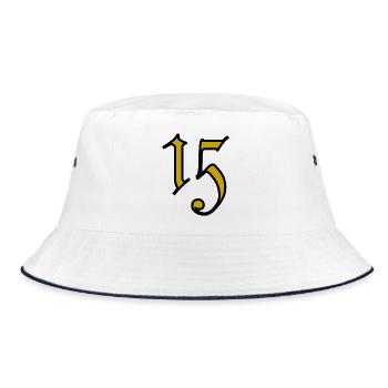 15. 15 JAHRE. 15. JAHRESTAG. 15-JÄHRIGES JUBILÄUM. - Bucket Hat - Weiß/Navy - Vorne