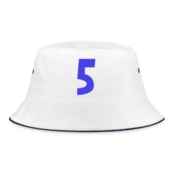 5. 5 JAHRE. 5-JÄHRIGES JUBILÄUM. 5-JÄHRIGES JUBILÄUM. 5 - Bucket Hat - Weiß/Navy - Vorne