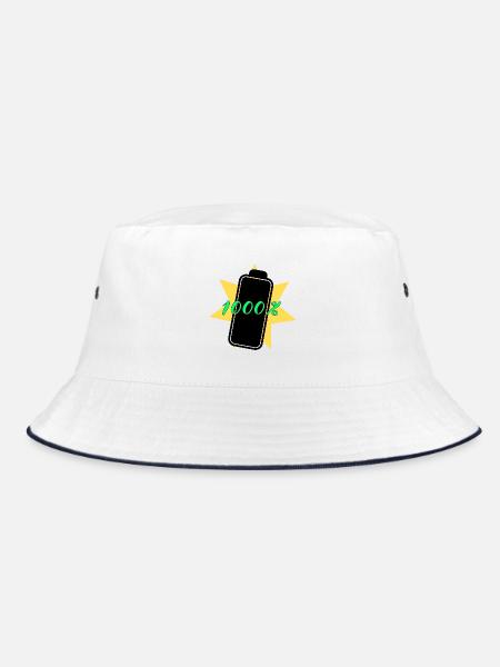 1000% Energie - Bucket Hat - Weiß/Navy - Vorne