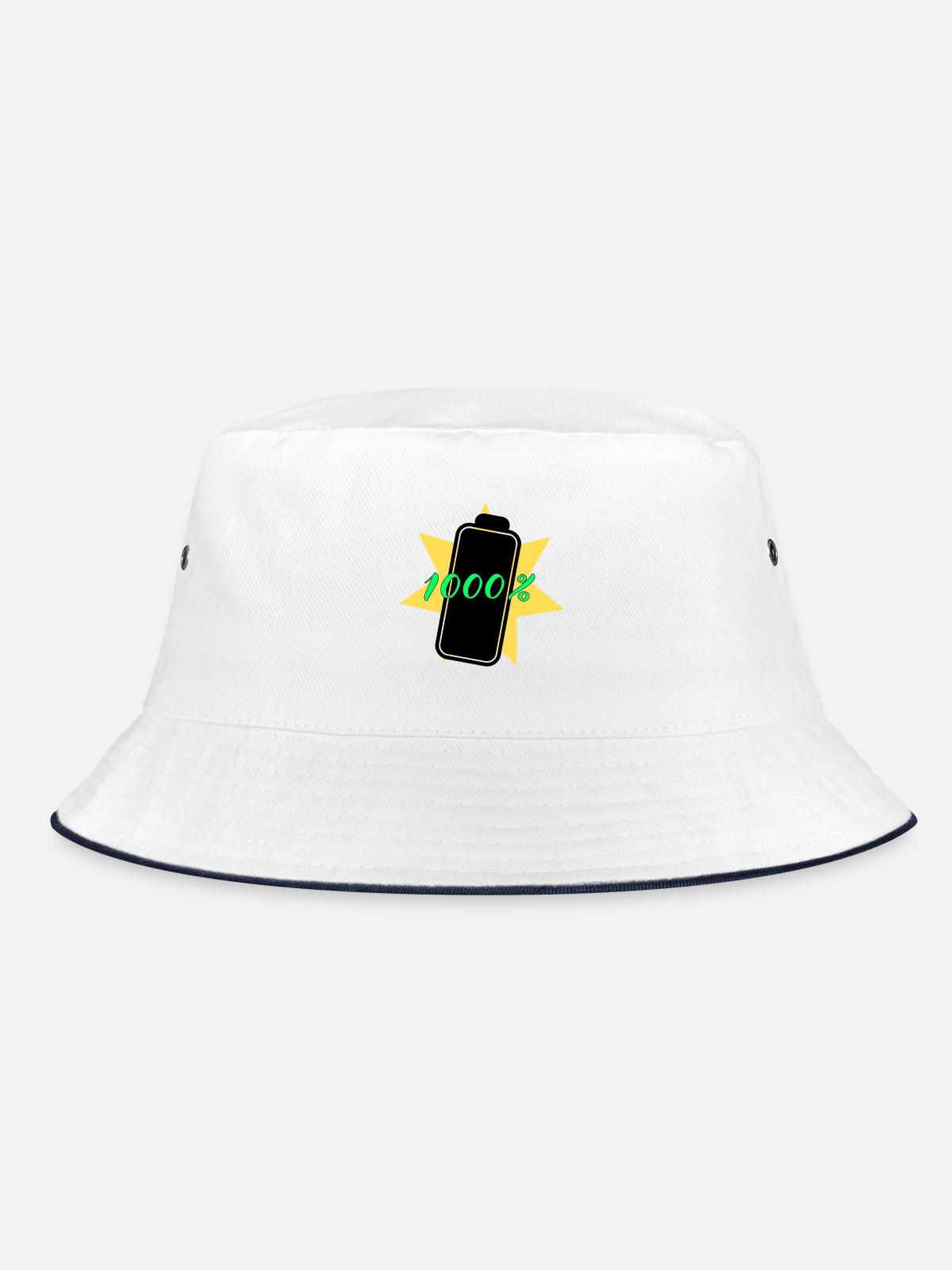 1000% energy - Bucket Hat - white/navy - Front
