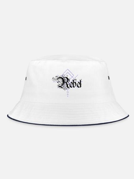 Rebel - Bucket Hat - Weiß/Navy - Vorne