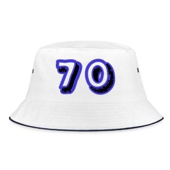 70. 70 JAHRE. 70-JÄHRIGES JUBILÄUM. 70-JÄHRIGES JUBILÄUM. - Bucket Hat - Weiß/Navy - Vorne
