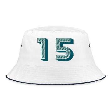 15 - Bucket Hat - Weiß/Navy - Vorne