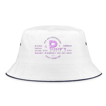 auf den Punkt - Bucket Hat - Weiß/Navy - Vorne