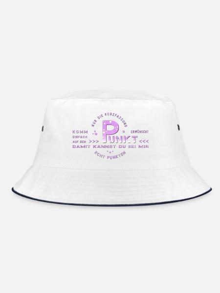 auf den Punkt - Bucket Hat - Weiß/Navy