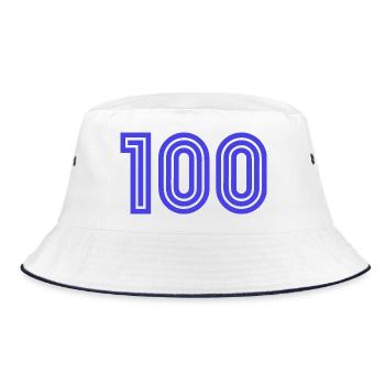 100. 100 JAHRE. 100-JÄHRIGES JUBILÄUM. GEBURTSTAG 100 - Bucket Hat - Weiß/Navy - Vorne
