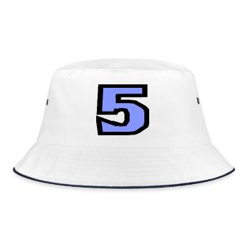 5. 5 JAHRE. 5-JÄHRIGES JUBILÄUM. 5-JÄHRIGES JUBILÄUM. 5. - Bucket Hat - Weiß/Navy - Vorne