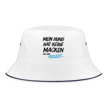 Mein Hund hat keine Macken das sind Special Effect - Bucket Hat - Weiß/Navy - Vorne