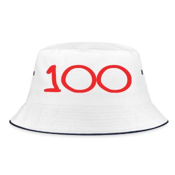 100. 100 JAHRE. 100-JÄHRIGES JUBILÄUM. 100. GEBURTSTAG - Bucket Hat - Weiß/Navy - Vorne