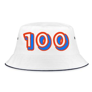 100. 100 JAHRE. 100-JÄHRIGES JUBILÄUM. 100. GEBURTSTAG - Bucket Hat - Weiß/Navy - Vorne