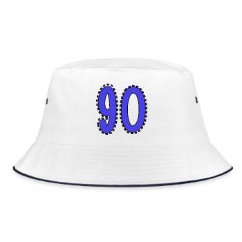 90. 90 JAHRE. 90. JAHRESTAG. 90-JÄHRIGES JUBILÄUM. - Bucket Hat - Weiß/Navy - Vorne