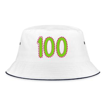 100. 100 JAHRE. 100-JÄHRIGES JUBILÄUM. GEBURTSTAG 100 - Bucket Hat - Weiß/Navy - Vorne