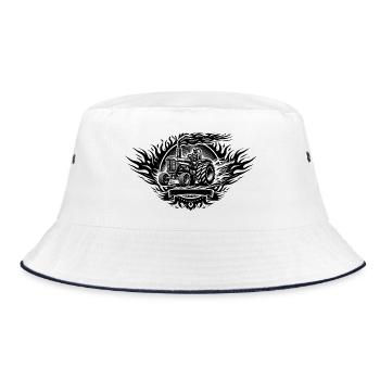 Tractor Pulling Logo - Bucket Hat - white/navy - Front
