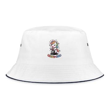 Kardio-Mais - Bucket Hat - Weiß/Navy - Vorne