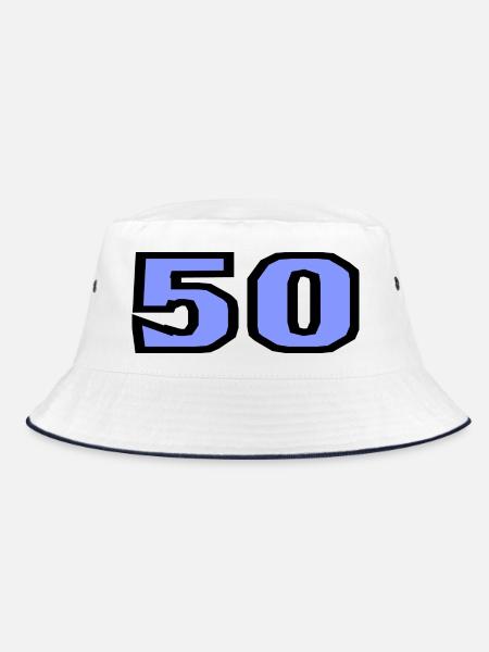 50. 50 JAHRE. 50-JÄHRIGES JUBILÄUM. 50-JÄHRIGES JUBILÄUM. - Bucket Hat - Weiß/Navy