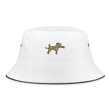 Man's best Friend - Hund Silhouette - Bucket Hat - Weiß/Navy - Vorne