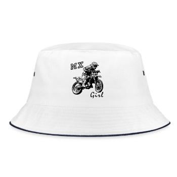mx girl - Bucket Hat - Weiß/Navy - Vorne