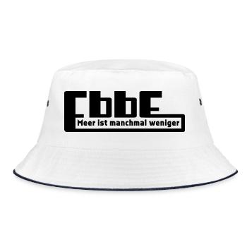 Ebbe - Meer ist manchmal weniger - Bucket Hat - Weiß/Navy - Vorne