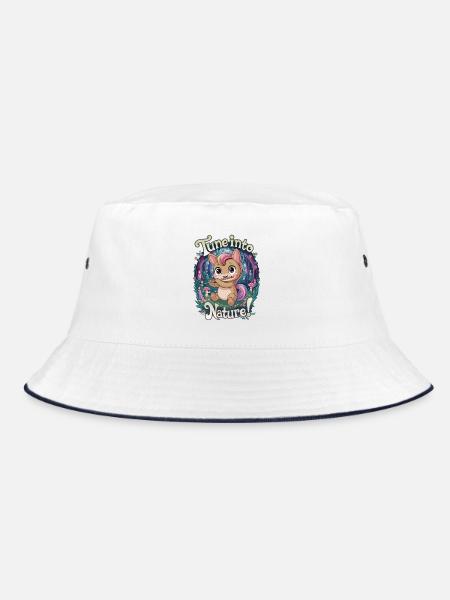 Stimmen Sie sich auf die Natur ein! - Bucket Hat - Weiß/Navy