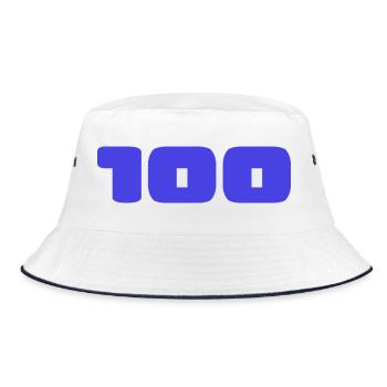 100. 100 JAHRE. 100-JÄHRIGES JUBILÄUM. 100. GEBURTSTAG - Bucket Hat - Weiß/Navy - Vorne
