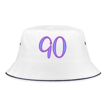 90 - Bucket Hat - Weiß/Navy - Vorne