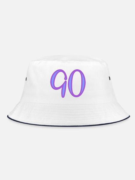 90 - Bucket Hat - Weiß/Navy - Vorne