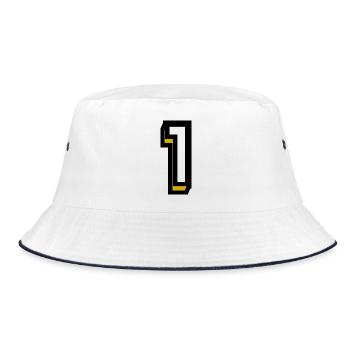 1. 1 JAHR. 1. JAHRESTAG. 1 JAHR GEBURTSTAG - Bucket Hat - Weiß/Navy - Vorne