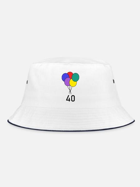 40. 40 JAHRE. 40-JÄHRIGES JUBILÄUM. GEBURTSTAG 40 JAHRE. - Bucket Hat - Weiß/Navy