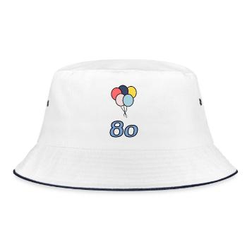 80. 80 ANS. 80e ANNIVERSAIRE. ANNIVERSAIRE 80 ANS. - Bob - blanc/marine - Devant