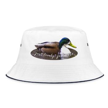 just lovely just cute - Bucket Hat - Weiß/Navy - Vorne