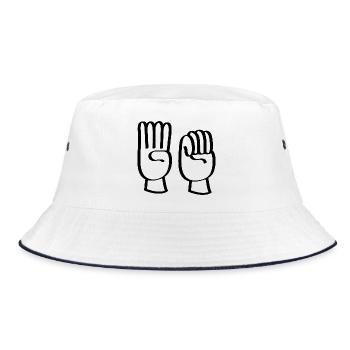 Häusliche Gewalt oder häusliche Gewalt stoppen. - Bucket Hat - Weiß/Navy - Vorne