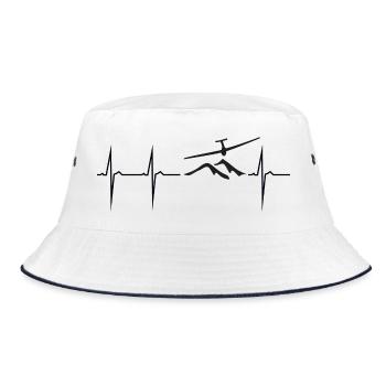 mein herz schlägt für segelflugzeug - Bucket Hat - Weiß/Navy - Vorne