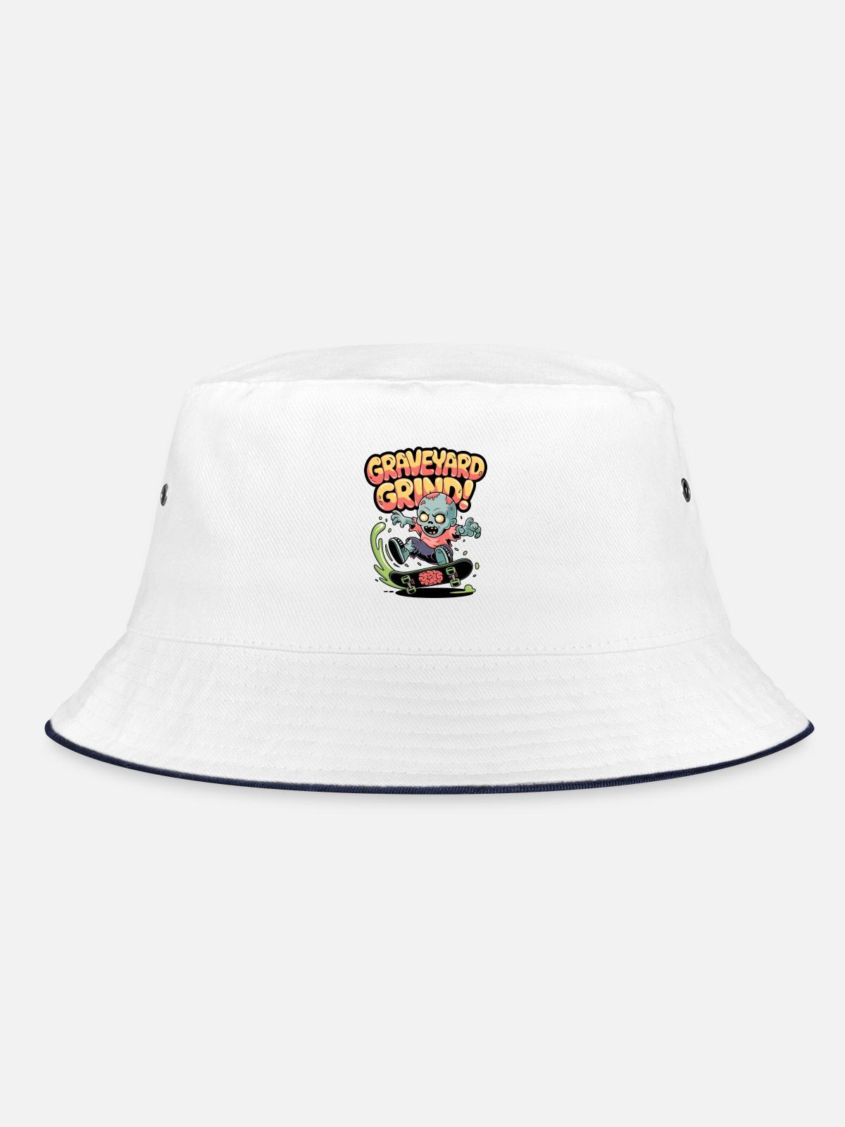 Graveyard Grind! - Bucket Hat - white/navy - Front