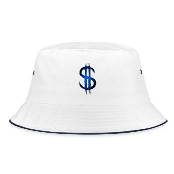 Dollarzeichen Dollar Geld Symbol - Bucket Hat - Weiß/Navy - Vorne