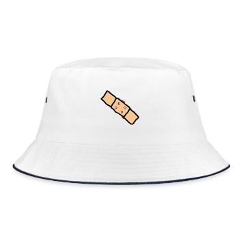 pflaster mit blut - Bucket Hat - Weiß/Navy - Vorne