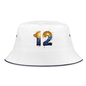 NR. 12 NUMMER 12 COOL 12. GEBURTSTAG - Bucket Hat - Weiß/Navy - Vorne