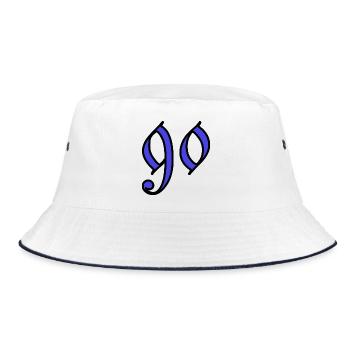 90. 90 JAHRE. 90. JAHRESTAG. 90-JÄHRIGES JUBILÄUM. - Bucket Hat - Weiß/Navy - Vorne