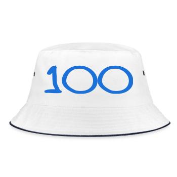 100. 100 JAHRE. 100-JÄHRIGES JUBILÄUM. 100. GEBURTSTAG - Bucket Hat - Weiß/Navy - Vorne