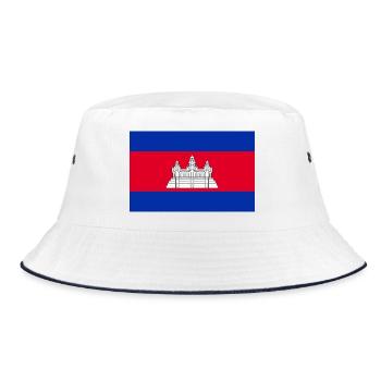 Kambodscha - Bucket Hat - Weiß/Navy - Vorne