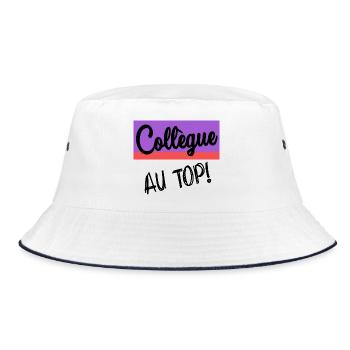 COLLEAGUE. START. EMPLOYMENT. HUMOR. MANAGER. CHIEF - Bucket Hat - white/navy - Front