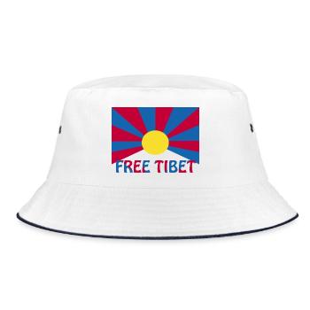 free tibet - Bucket Hat - Weiß/Navy - Vorne