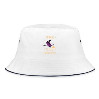 Gruseliges Halloween - Bucket Hat - Weiß/Navy - Vorne