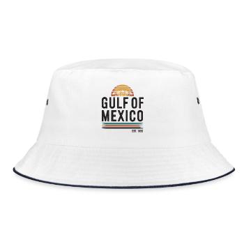 Golf von Mexiko Ozeanisches Becken Touristenattraktion Reisen - Bucket Hat - Weiß/Navy - Vorne