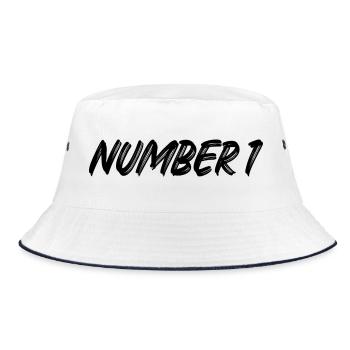 Numéro 1 - un - premier - premier - 1 - numéro 1 - Bob - blanc/marine - Devant