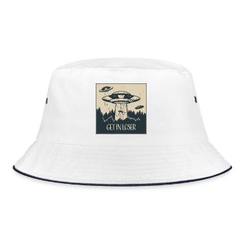 Außerirdischer Ufo Lustig Weltraum Geschenk - Bucket Hat - Weiß/Navy - Vorne