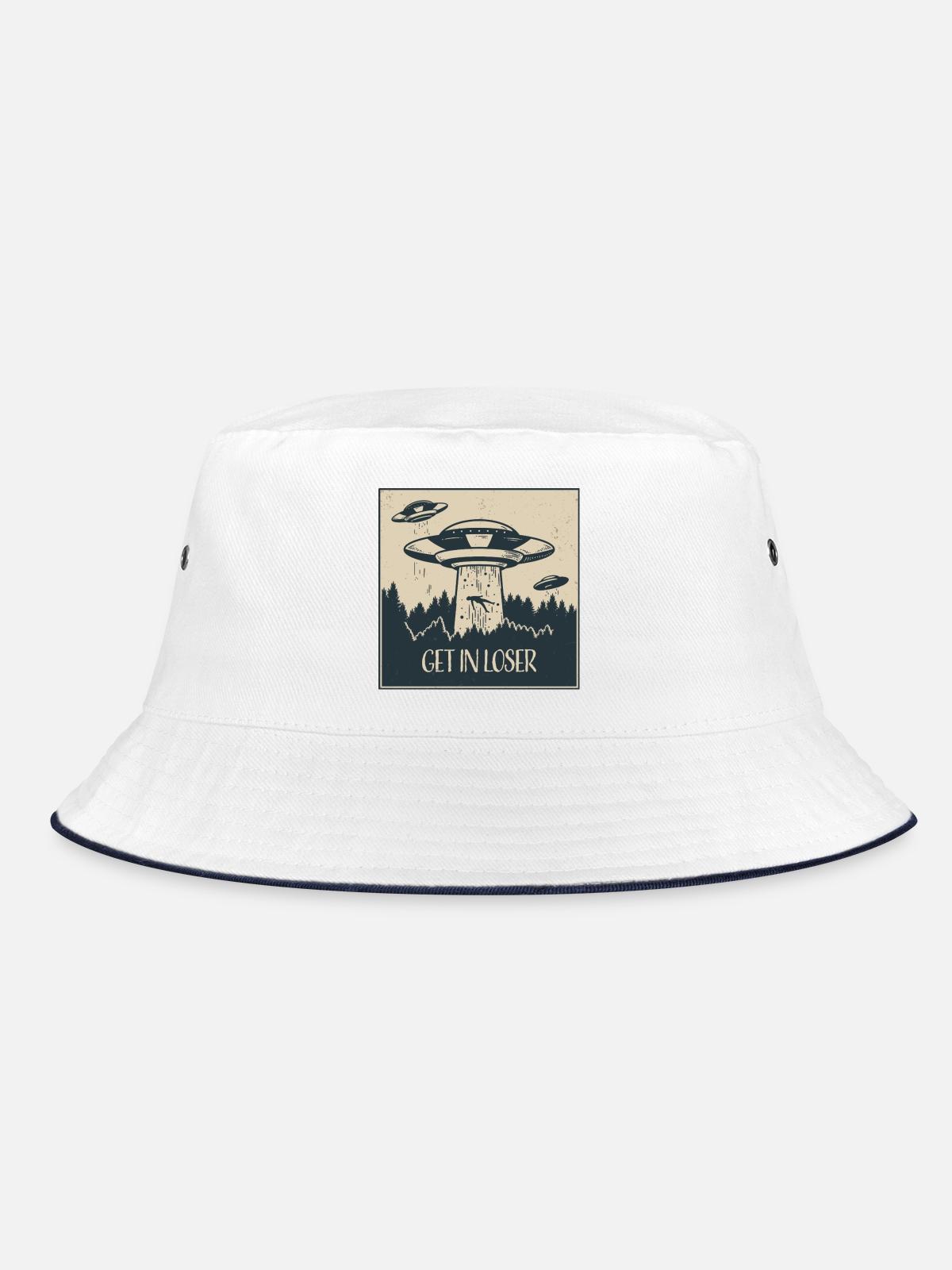 Extraterrestrial UFO Funny Space Gift - Bucket Hat - white/navy - Front